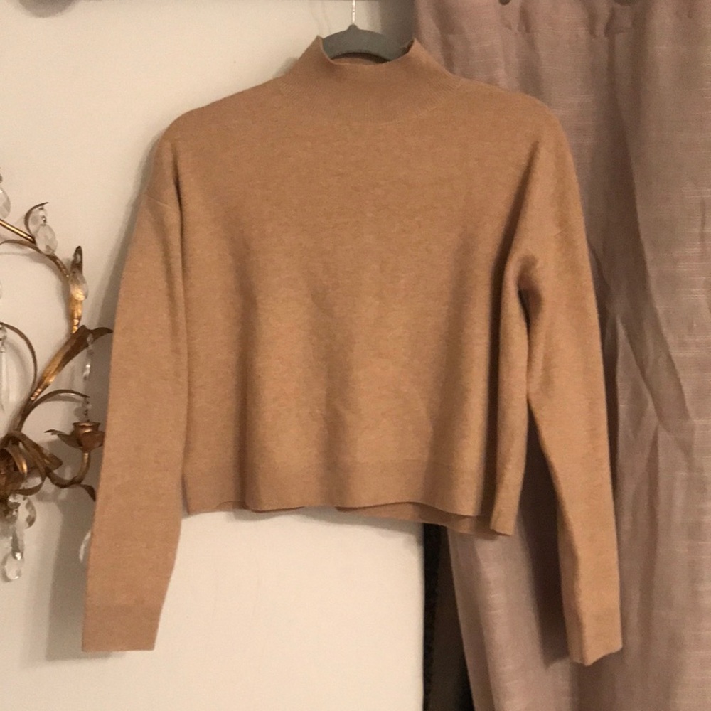 Tan Cropped Turtleneck - Soft!!